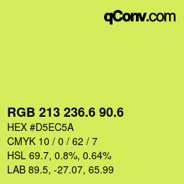 カラーコード: RGB 213 236.6 90.6 | qconv.com