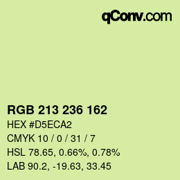 Code couleur: RGB 213 236 162 | qconv.com