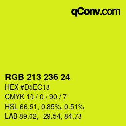 カラーコード: RGB 213 236 24 | qconv.com
