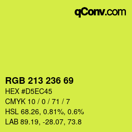 Color code: RGB 213 236 69 | qconv.com