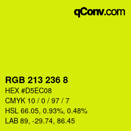 Color code: RGB 213 236 8 | qconv.com