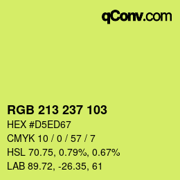 Color code: RGB 213 237 103 | qconv.com