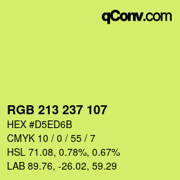 Color code: RGB 213 237 107 | qconv.com