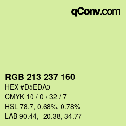 カラーコード: RGB 213 237 160 | qconv.com