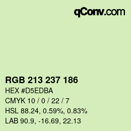 Color code: RGB 213 237 186 | qconv.com