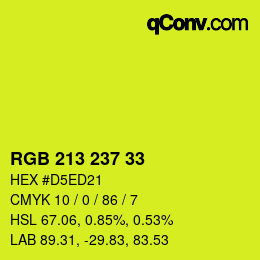 Color code: RGB 213 237 33 | qconv.com