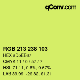 Color code: RGB 213 238 103 | qconv.com