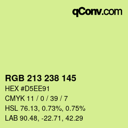 Color code: RGB 213 238 145 | qconv.com