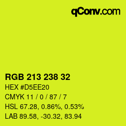Color code: RGB 213 238 32 | qconv.com