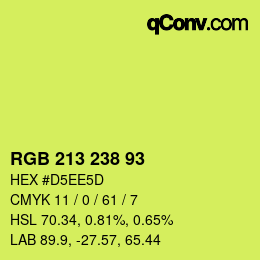 Color code: RGB 213 238 93 | qconv.com