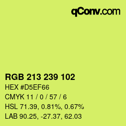 Color code: RGB 213 239 102 | qconv.com