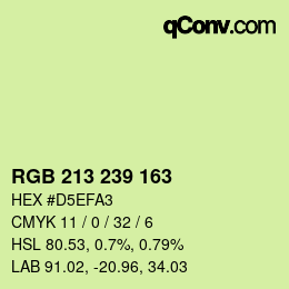 Color code: RGB 213 239 163 | qconv.com