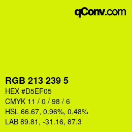 Color code: RGB 213 239 5 | qconv.com