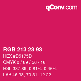 Color code: RGB 213 23 93 | qconv.com