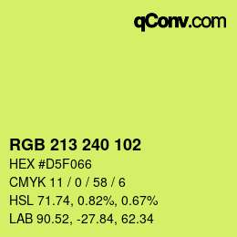 Código de color: RGB 213 240 102 | qconv.com