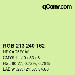 カラーコード: RGB 213 240 162 | qconv.com