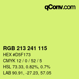 Color code: RGB 213 241 115 | qconv.com