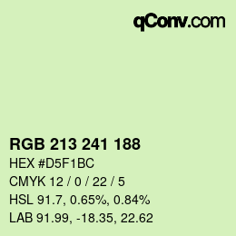 Farbcode: RGB 213 241 188 | qconv.com
