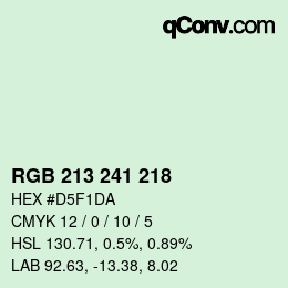 Color code: RGB 213 241 218 | qconv.com