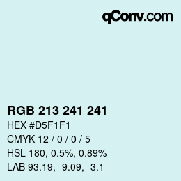 Color code: RGB 213 241 241 | qconv.com