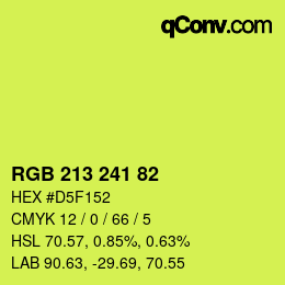 Color code: RGB 213 241 82 | qconv.com