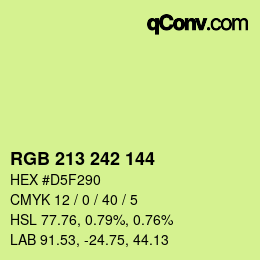 カラーコード: RGB 213 242 144 | qconv.com