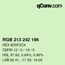 Color code: RGB 213 242 196 | qconv.com