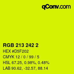 カラーコード: RGB 213 242 2 | qconv.com
