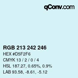 Color code: RGB 213 242 246 | qconv.com