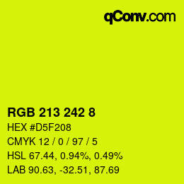 カラーコード: RGB 213 242 8 | qconv.com