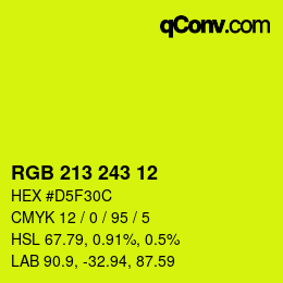 カラーコード: RGB 213 243 12 | qconv.com