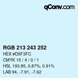 カラーコード: RGB 213 243 252 | qconv.com