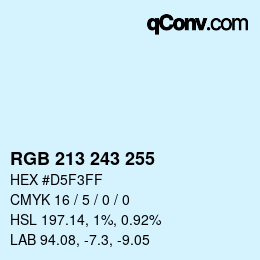 Color code: RGB 213 243 255 | qconv.com