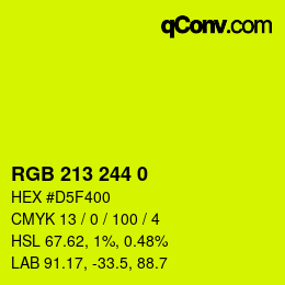 颜色代码: RGB 213 244 0 | qconv.com