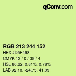 Color code: RGB 213 244 152 | qconv.com