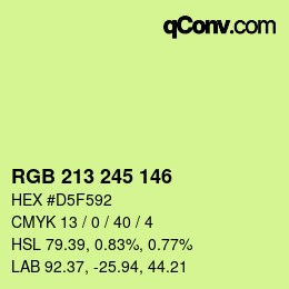 Code couleur: RGB 213 245 146 | qconv.com