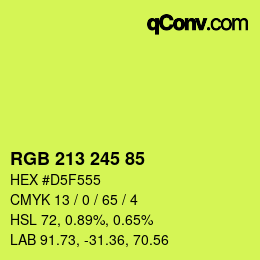 Color code: RGB 213 245 85 | qconv.com