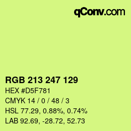 Color code: RGB 213 247 129 | qconv.com