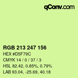 カラーコード: RGB 213 247 156 | qconv.com