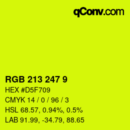 カラーコード: RGB 213 247 9 | qconv.com