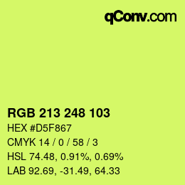Color code: RGB 213 248 103 | qconv.com