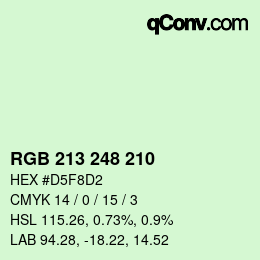 Color code: RGB 213 248 210 | qconv.com