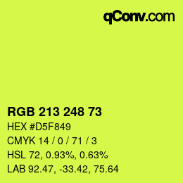 Color code: RGB 213 248 73 | qconv.com