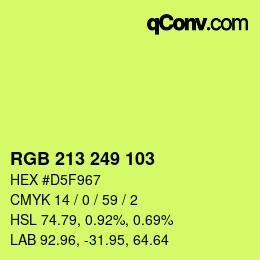 Color code: RGB 213 249 103 | qconv.com