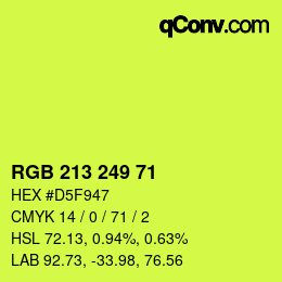 Color code: RGB 213 249 71 | qconv.com