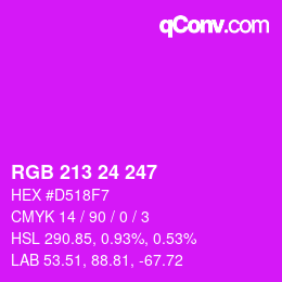 Color code: RGB 213 24 247 | qconv.com
