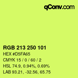 カラーコード: RGB 213 250 101 | qconv.com