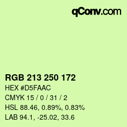 Color code: RGB 213 250 172 | qconv.com