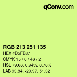 Color code: RGB 213 251 135 | qconv.com