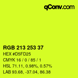 カラーコード: RGB 213 253 37 | qconv.com